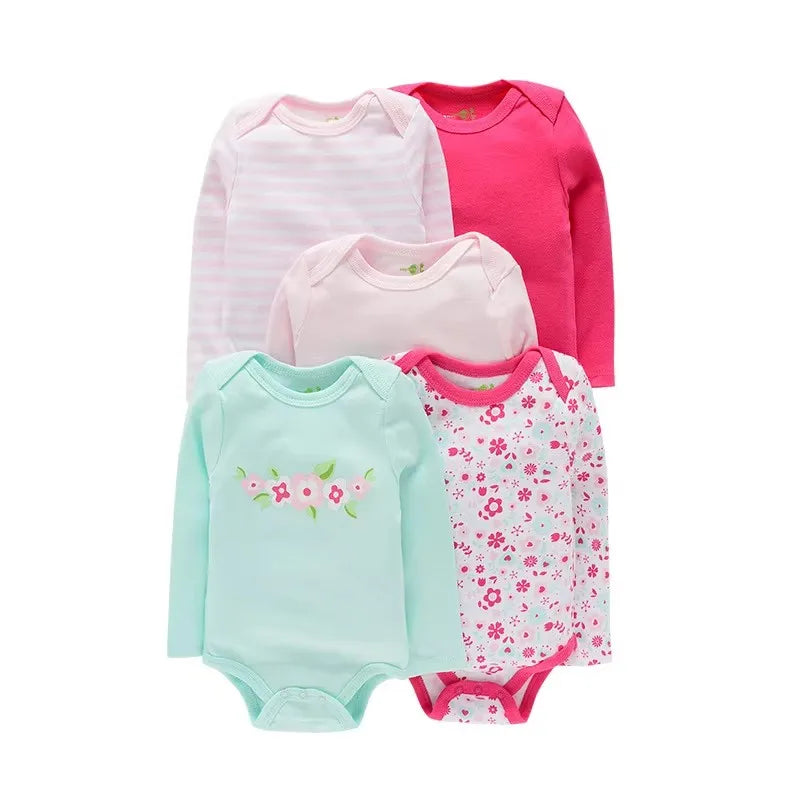 4 Pieces Baby Clothing Infant Bodysuit Long Sleeve High Quality Newborn Clothes Sets Pure Cotton Cartoon Kids Clothing for 0-12M