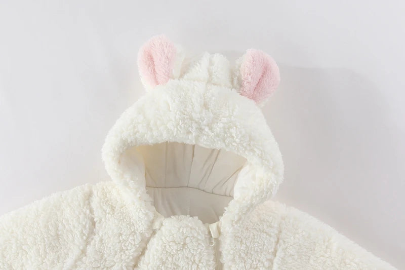 LILIGIRL Winter Newborn Baby Jumpsuit Thicken Baby Girls Romper Cotton Warm Infant Bodysuit Soft  Snow Wear Jacket 0-12 Months