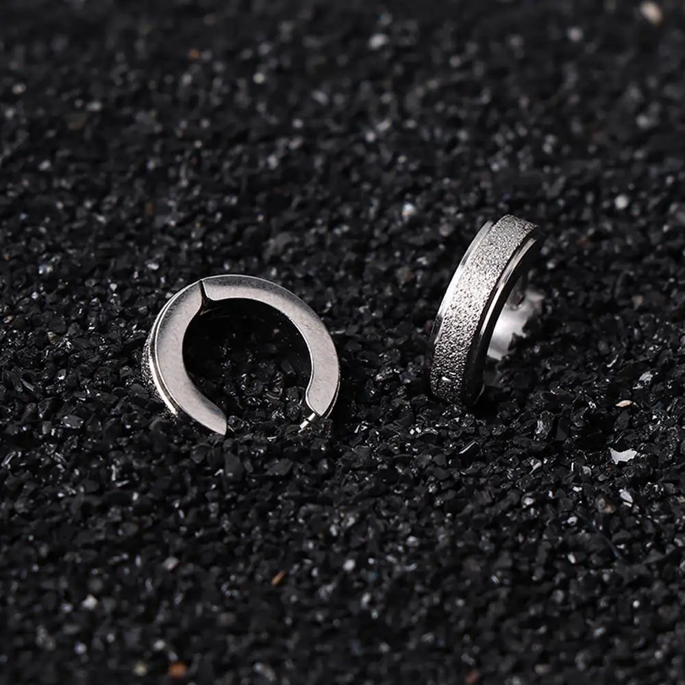 Mens Huggie Fashion Earring Man Jewelry Gold Simple Circle Hoop Earrings Polish
