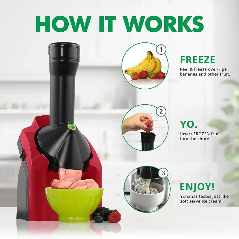 110V-220V Household Small Electric Ice Cream Fruit Yogurt Smoothie Machine Ice Cream Machine Children's Ice Cream Making Machine