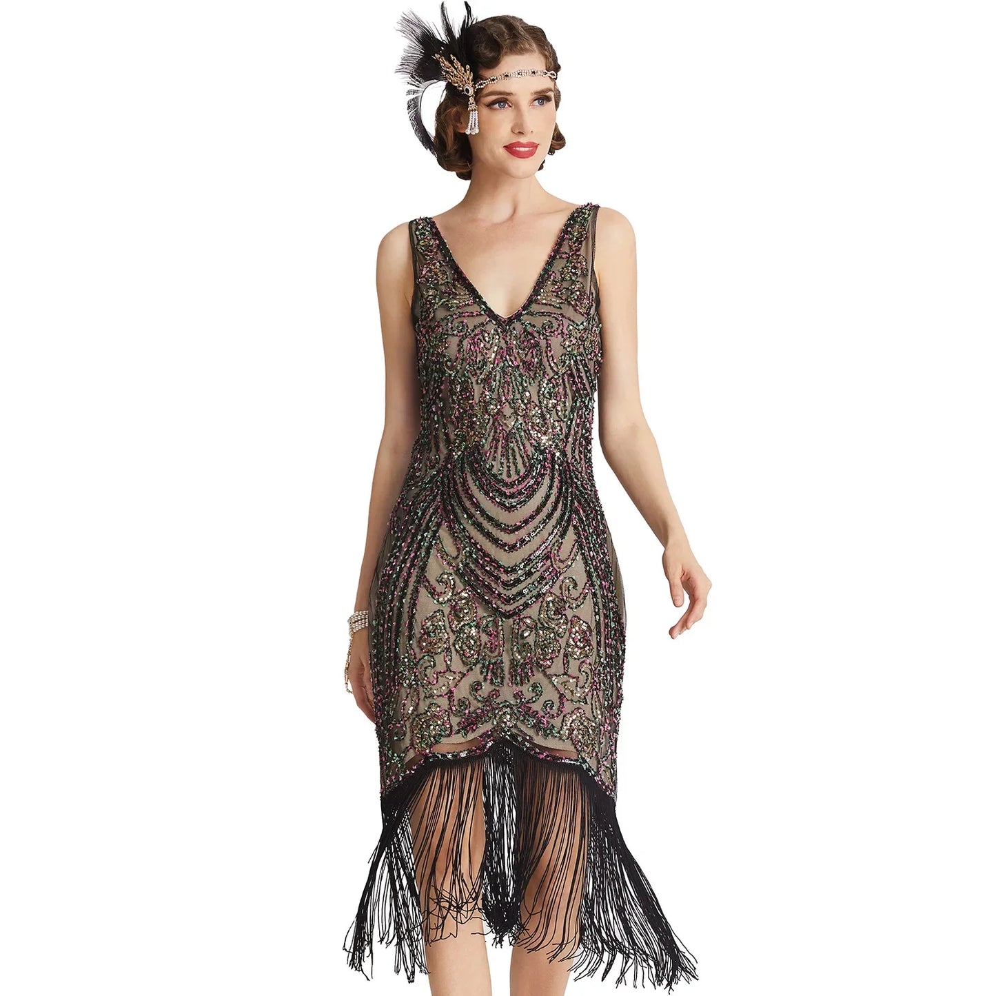 Sexy Women's 1920s Flapper Dress Vintage Swing Fringed Gatsby Roaring 20s Ladies Dress Wedding Evening Party Cocktail Dress Hot