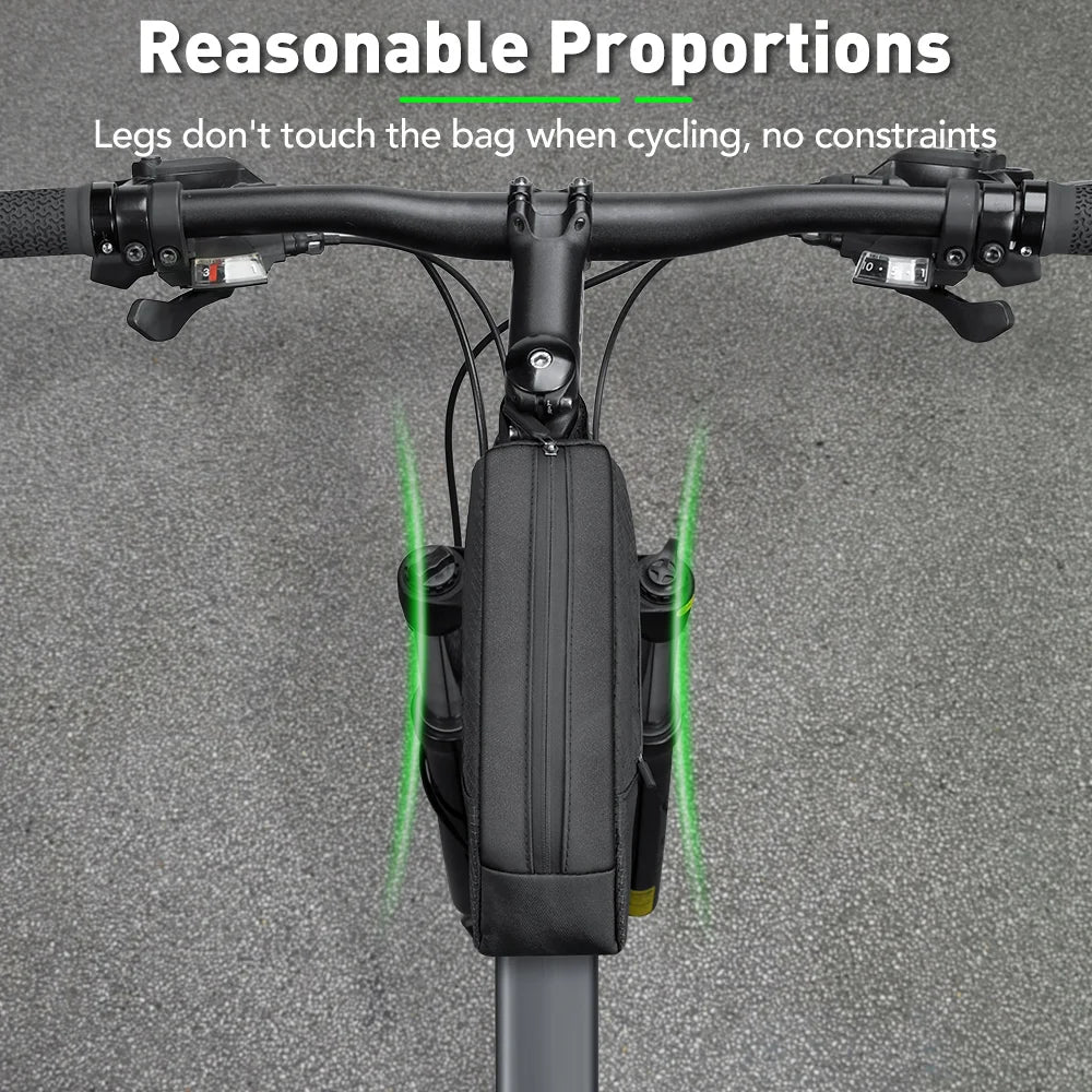 NEWBOLER Bike Bag 1.2L Portable Frame Front Tube Cycling Bag MTB Road Bicycle Pannier Bag Large Capacity Ultralight Cycling Bag
