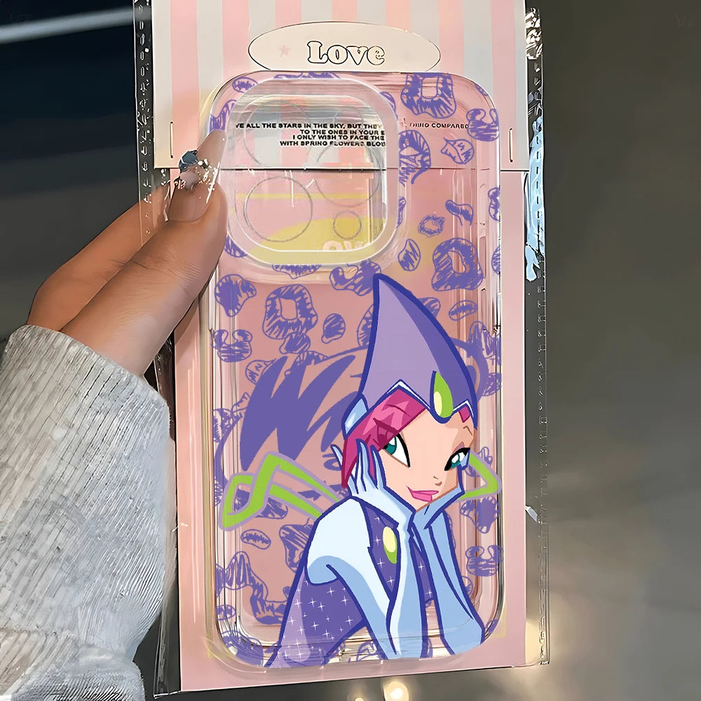 Lovely w-winxs c-clubs Phone Case For iPhone 17 16 16e 15 14 13 12 11 Mini Pro Max XR XSMax 7 8 Air Plus Transparent Back Cover