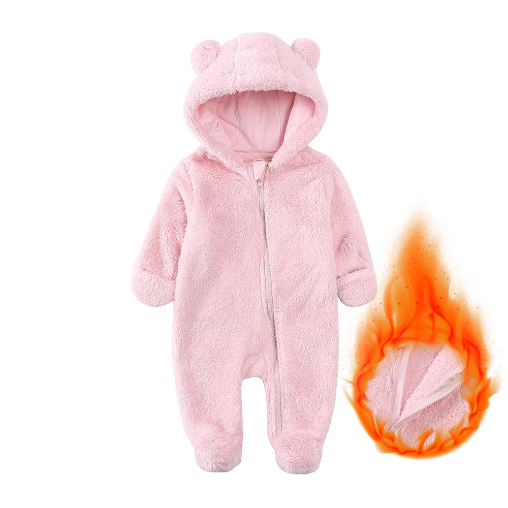 New Arrivals Toddler Baby Clothes Romper Boys Girls Pajamas For Kids Fleece Warm Hooded Overalls Infant Jumpsuit Newborn Outfits