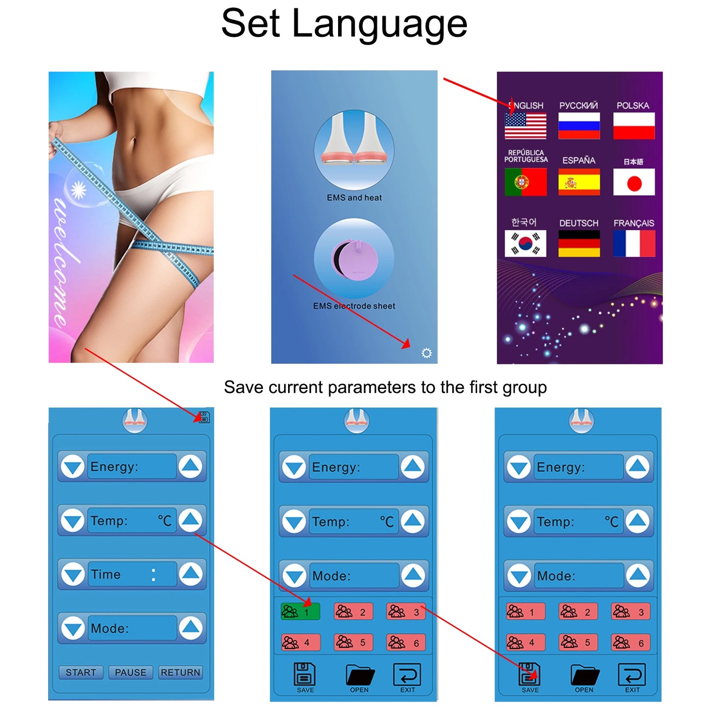 Microcurrent EMS Beauty Massage Device Body Care Relaxation Massager for Home and Spa Use