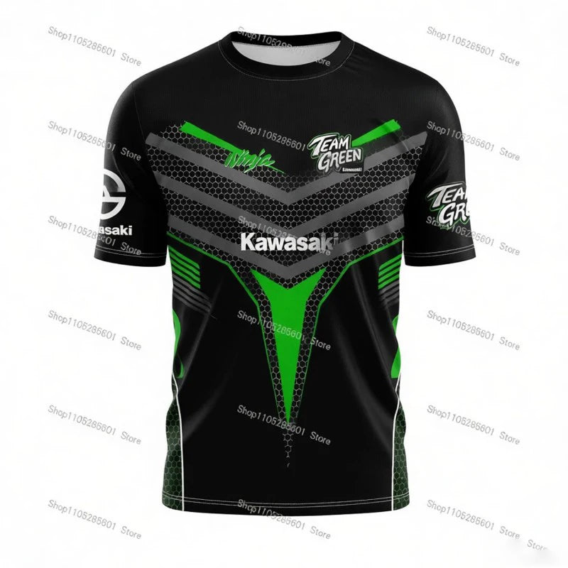 Kawasaki Brand Fashion Sports Style Short-sleeve T-shirt Trendy Print Casual Daily Top