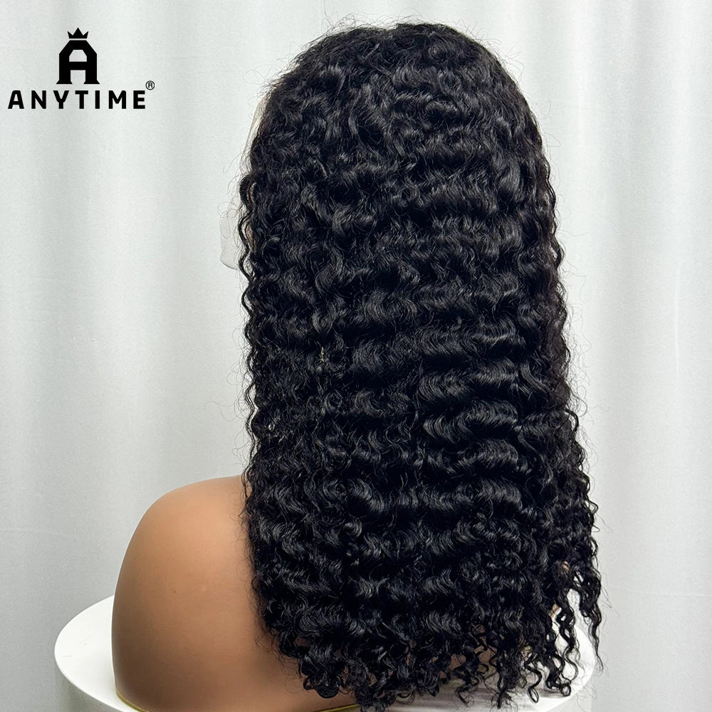 280% High Density Double Drawn Pixie Jerry Curly Water Wave Human Hair Wigs 20inches 13x4 Lace Frontal Human Hair Wig for Women