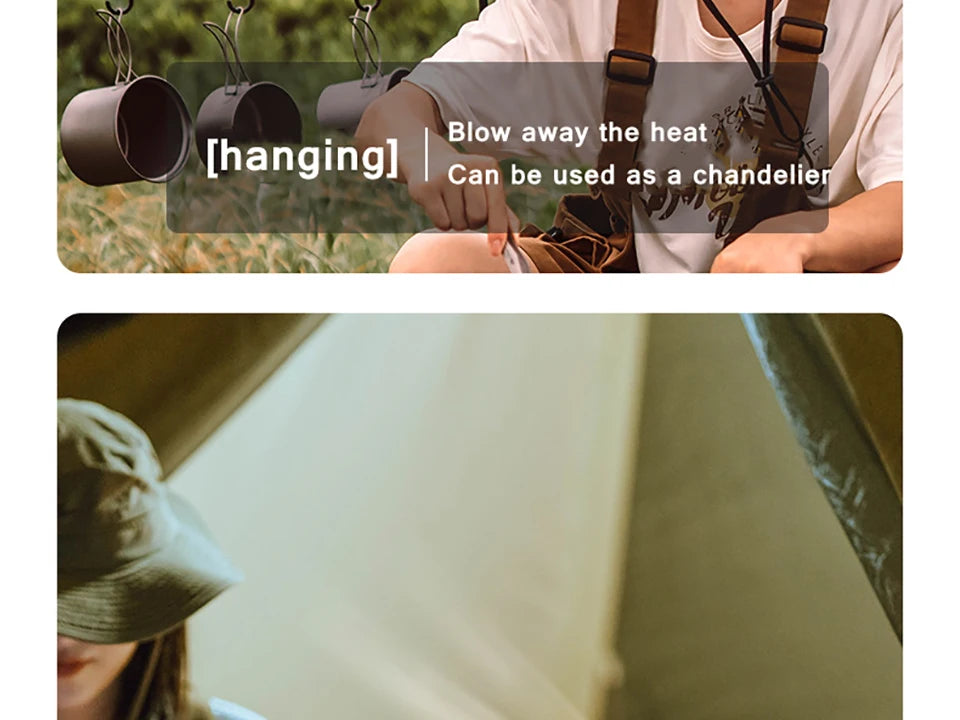 Remote Control Floor Table Air Cooler Mini Portable Wireless Ceiling Fan 360° Rotation 3-speed Wind For Camping Home Night Light