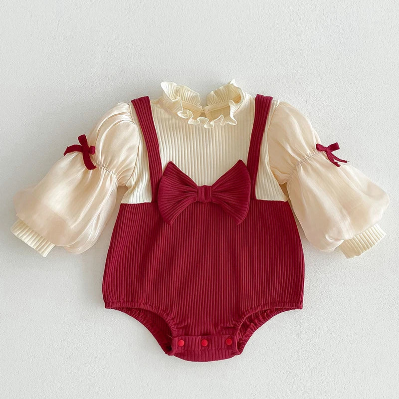 Infant Christmas Outfits Baby Romper Clothes Winter Red Santa Claus Knitted Newborn Infant Boy Girl Christmas Gift Jumpsuits+Hat