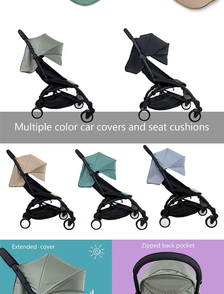 New 175 Cover Seat Cushion Compatible With Babyzen yoyo Cover Seat Mattress With Back Zipper Pocket Stroller Accessories