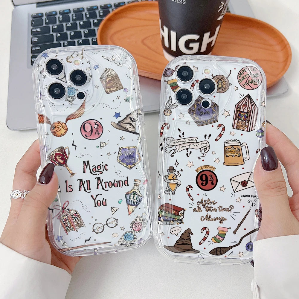 P-Potters Magic Label H-Harries Phone Case for Motorola Moto G84 G75 G60 G54 G53 G52 G45 G35 G34 Edge 50 E22 E15 5G 3D Wave Capa