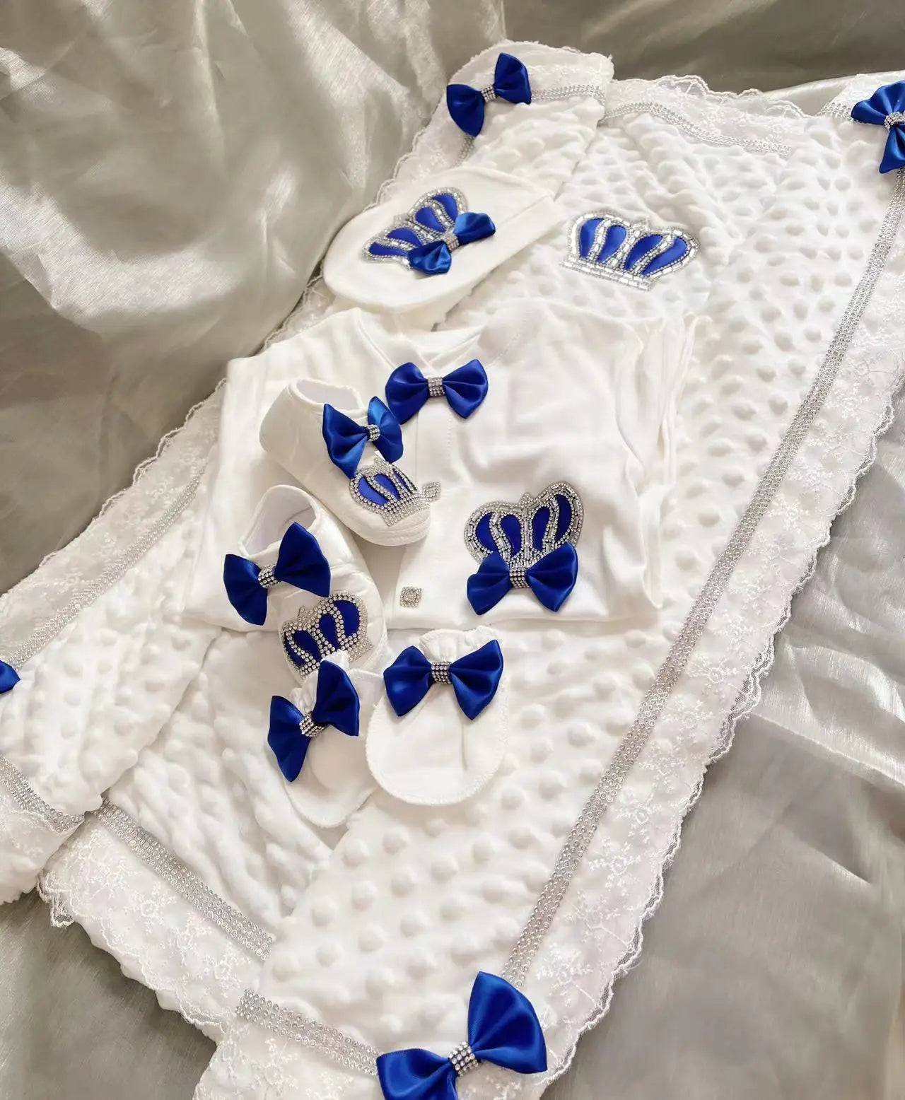 Newborn Baby Boy Outfits Set Kids Clothing Real Cotton Infant Care Products Body Suit Shirt Pants Mittens Receiving Blanket