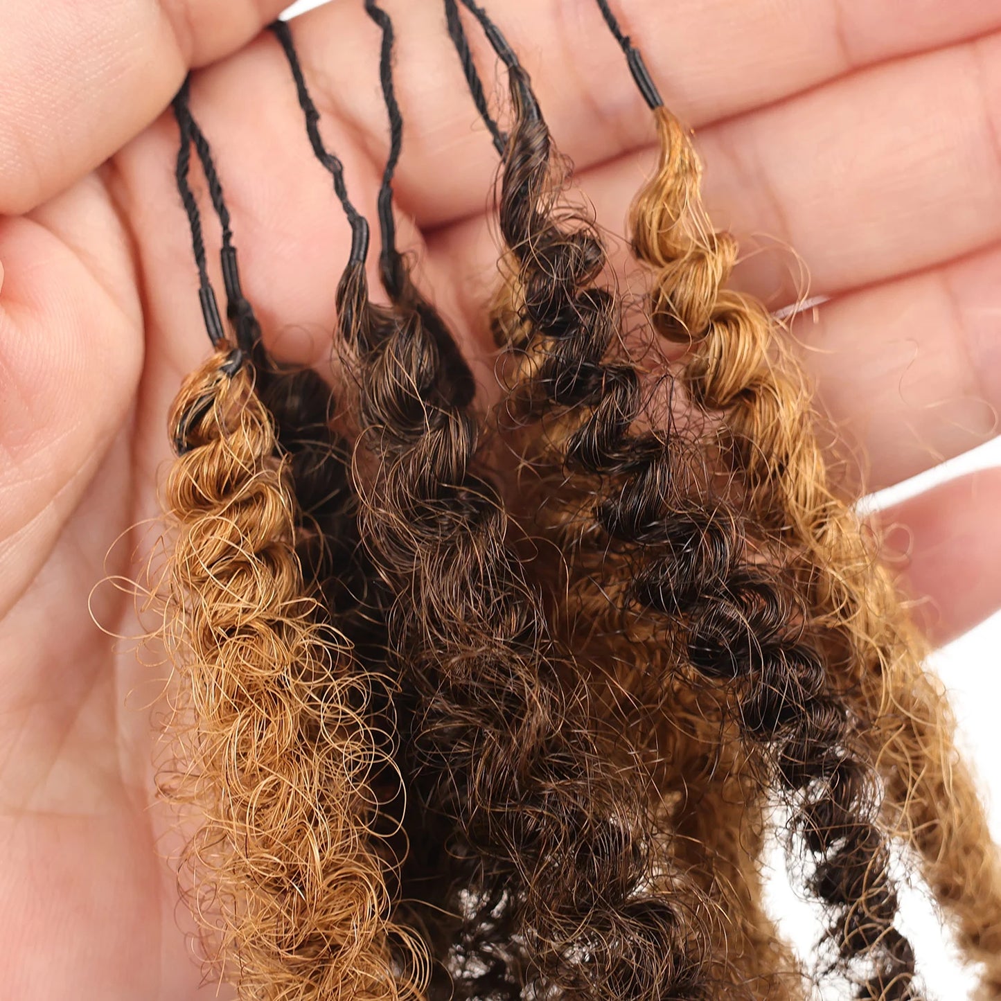 12A Afro Kinky Braiding Human Hair #430 Curly Extensions Crochet Braiding Hair 12-18Inchs  Pre-Separated Crochet Feather Hair