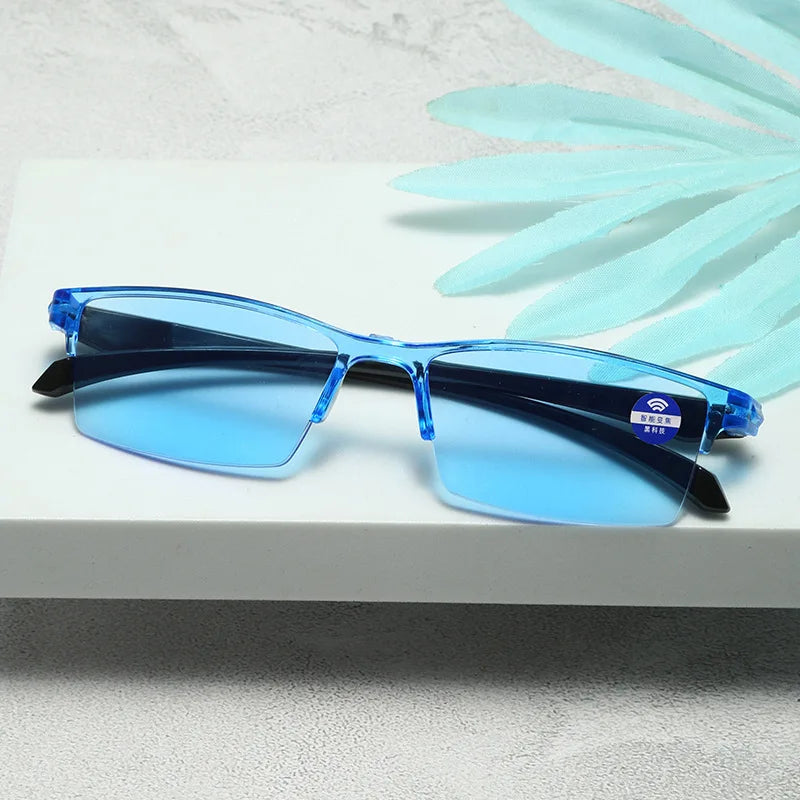 Intelligent Zoom Reading Glasses Fashion Presbyopia Glasses Frameless Hyperopia Glasses Unisex Anti-reflective Reading Glasses