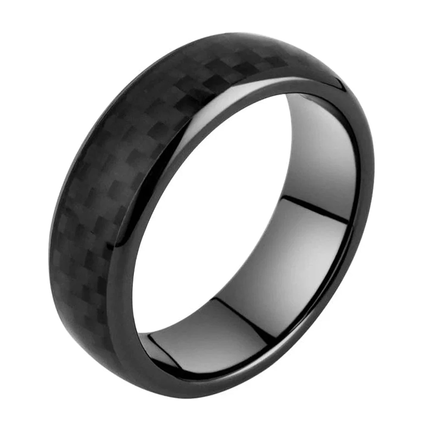 Inlay Blue or Black Carbon fiber for Men Women 7mm Ceramic Finger Ring,Gen2 Rewritable 13.56mHz  UID 1K S50 Smart Jewerly Ring