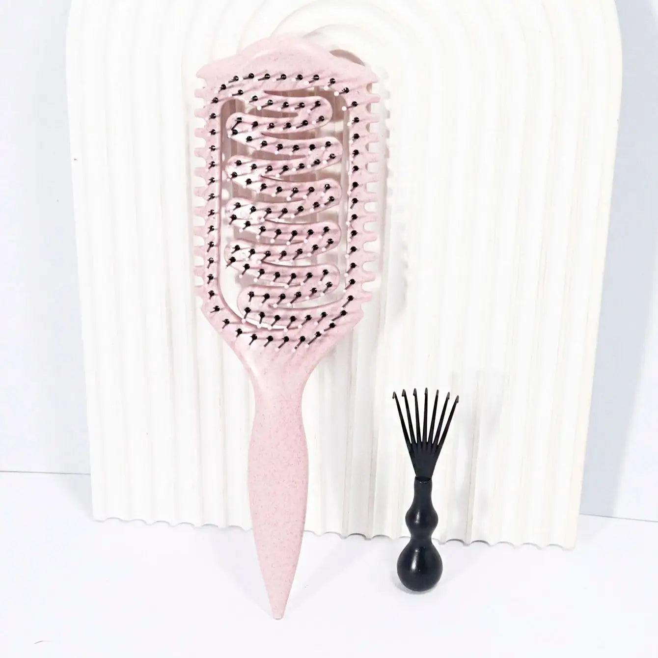 2-piece set of hair styling brushes with cleaning claws for creating voluminous curls Special for real hair wigs
