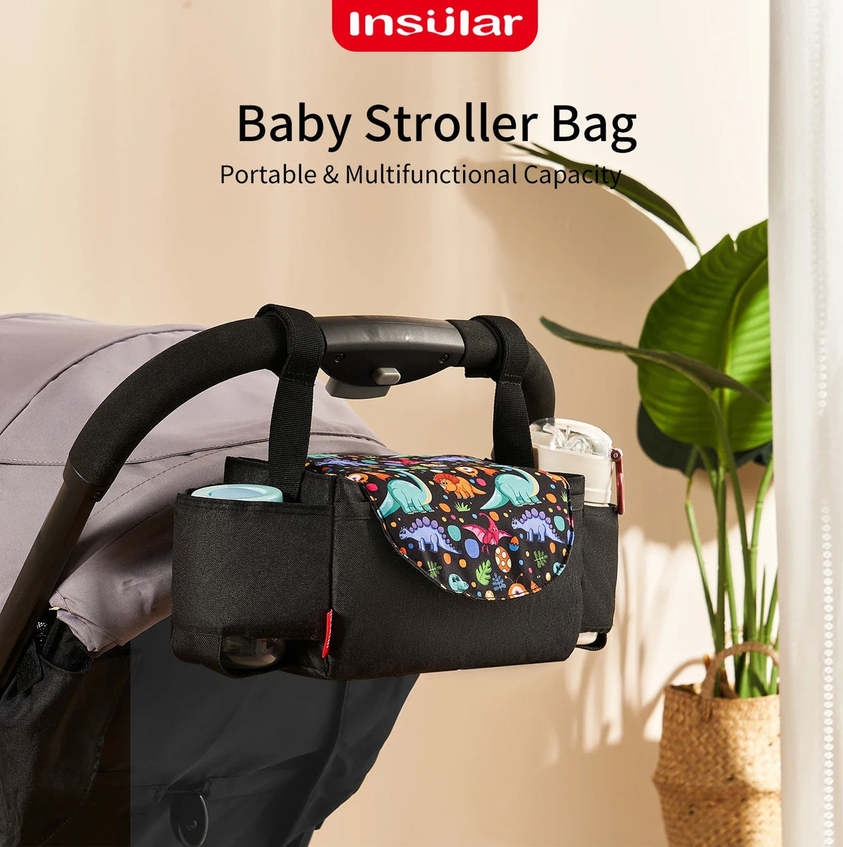 Baby Stroller Bag Pram Organizer Stroller Accessories Stroller Cup Holder Cover Trolley Organizer Pouch Travel Accessories