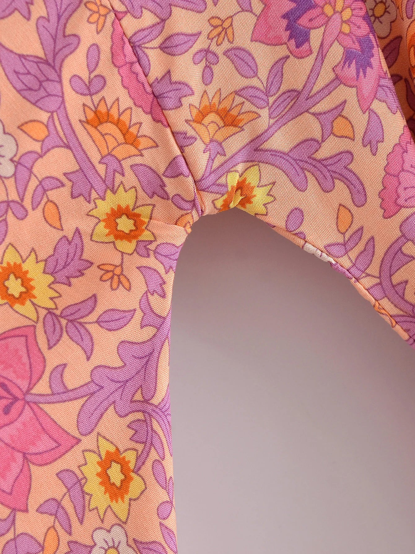 BOHO Women Blue With Pink Flower Print Kimono Shirt Holiday Tide Bow Sashes Mid Long Cardigan Summer Blouse Beach Cape