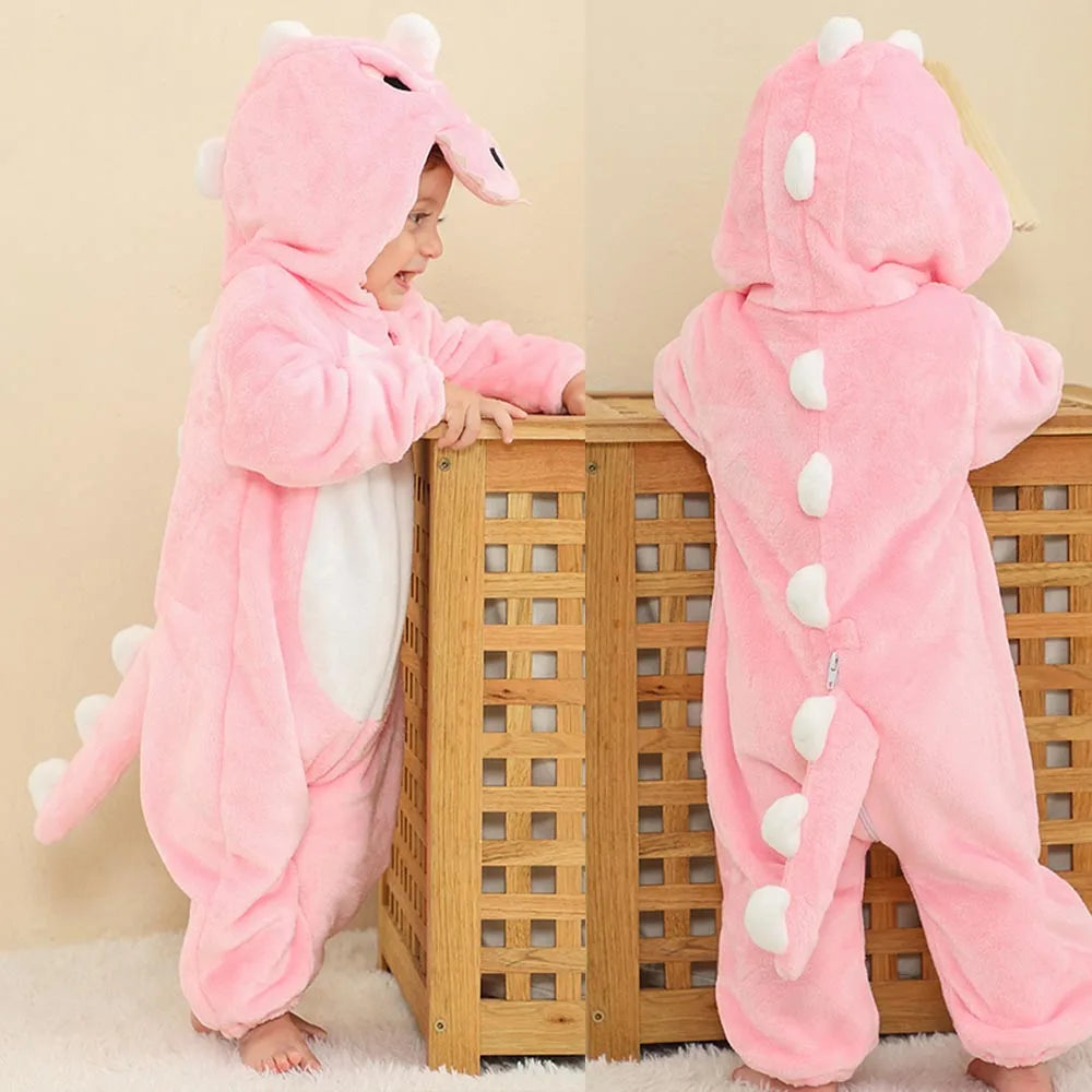 0 to 4 Years Baby Pajamas Winter Cartoon Sleeping Clothes Boys Dinosaur Pijamas Onesies Girls Clothes Toddler Night Bodysuits