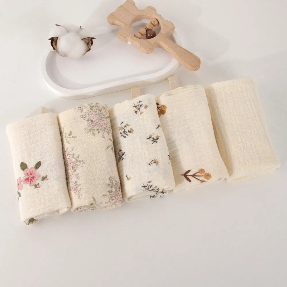 High Quality 4-Layer Pure Cotton Baby Cotton Washcloth Absorbent Soft Square Towels Baby Towels Gauze Cotton Newborn Burp Cloth