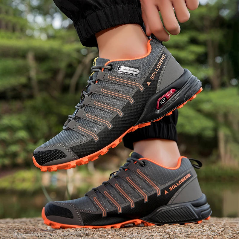 Men Shoes Men Casual Sports Shoes Outdoor Leather Hiking Travel Shoes Four Seasons Lightweight Breathable Mesh Walking Shoes