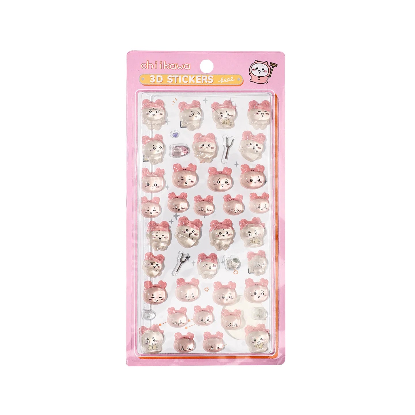 Chiikawa Cartoon 3D Sticker DIY Laptop Scrapbook Decal Aesthetic Crystal Stickers Kawaii Solid Decorative Sticker ちいかわ ボンボンシール