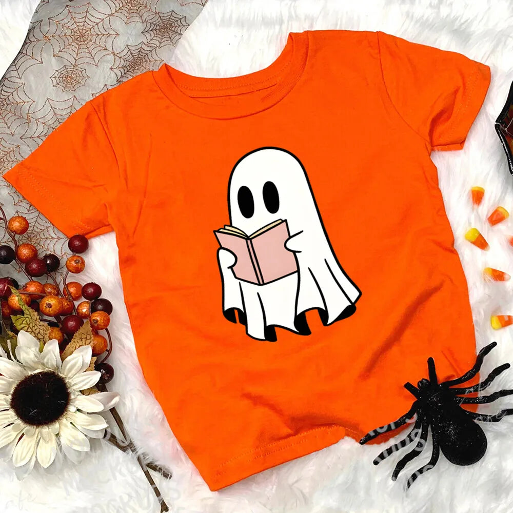 Child Halloween Outfit T-shirt Funny Print Girl Boys T Shirt Fall Festive Shirt Kids Tshirt Clothes Halloween Party Toddler Tops