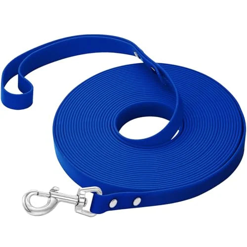 Dog Leash Waterproof Training Recall Long PVC Pet Leashes Durable Easy Clean 3M 5M 10M 15M Great for Training Beach Yard Play