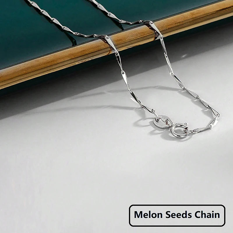 GRA 40cm 45cm Minimalist Female Necklace for Women on Neck Real 925 Sterling Silver Chain Necklaces Girls Fashion Fine Jewelry