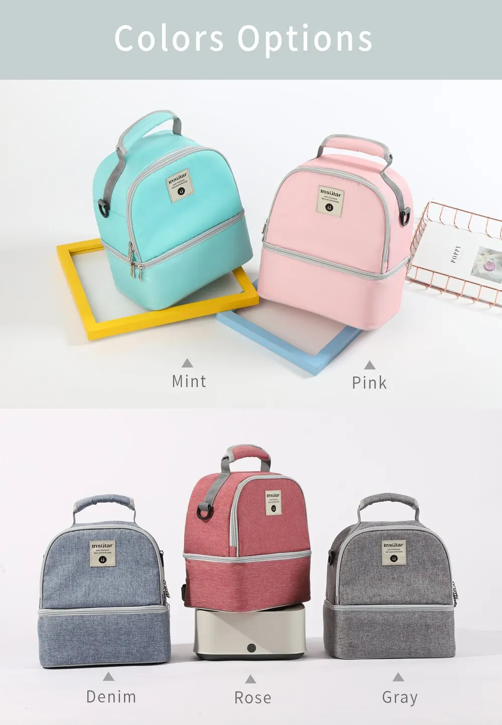Mummy Diaper Backpack Baby Milk Food Storage Thermal Bags Warmer with Feeding Bottle Thermal Keeps Drinks Cool Travel Backpack