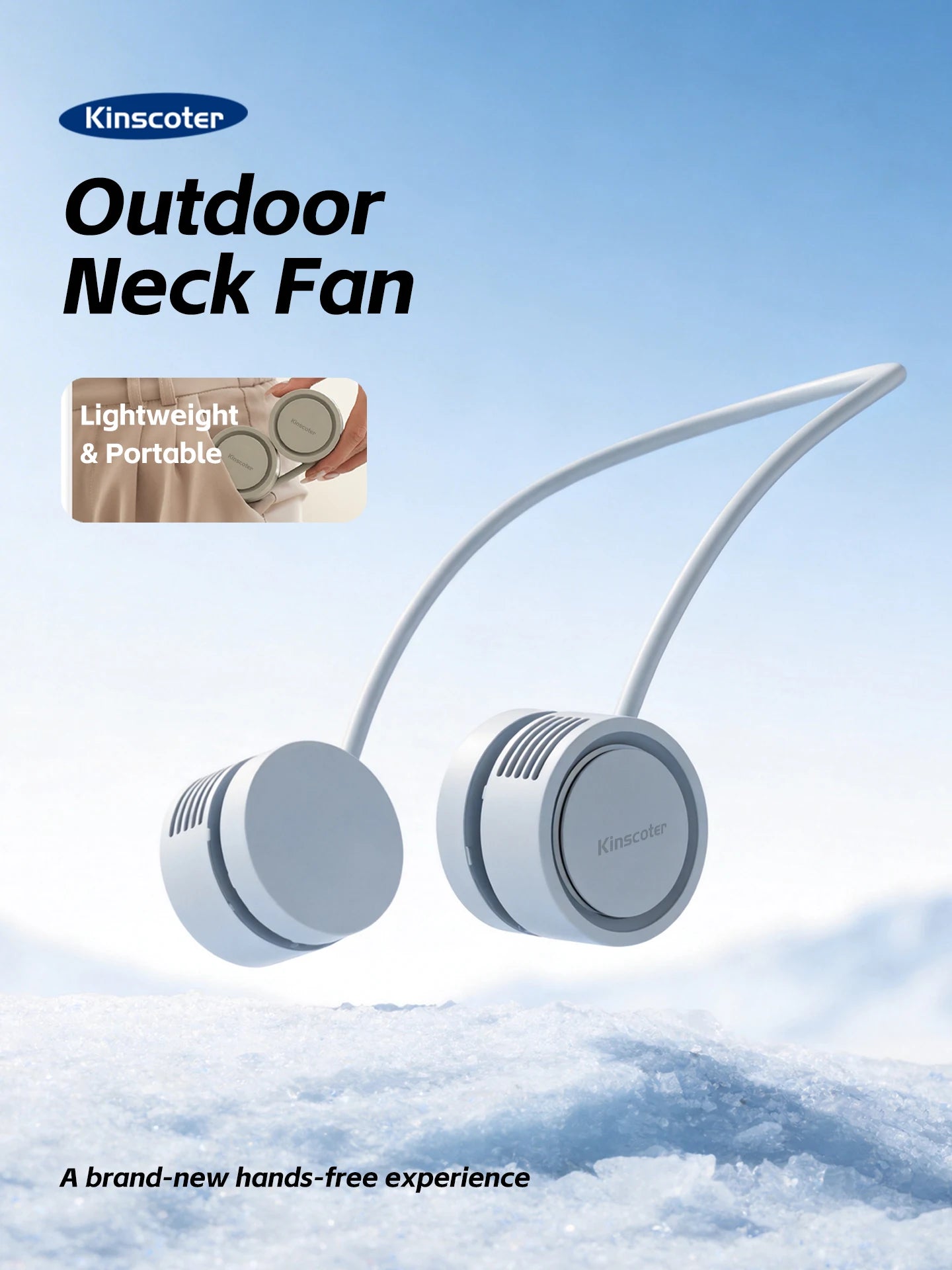New Portable Neck Fan, Foldable Mini USB Fan, Rechargeable 1600mah Cooling Wind Fans, Personal Silent Neckfan For Sports