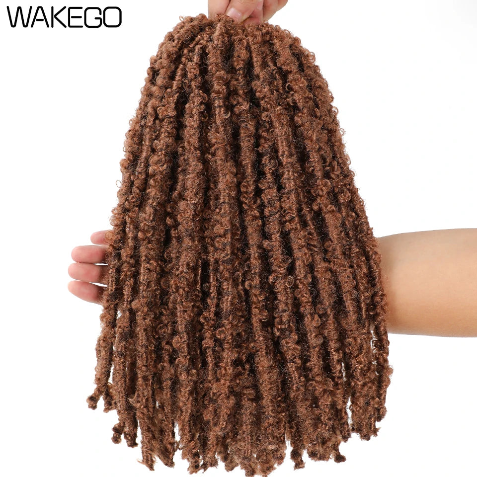 Wakego Butterfly Locs Crochet Hair 14 18 24 Inch Fausse Locks Crochet Butterfly Extensions Pre-looped Soft Locs Synthetic Braid