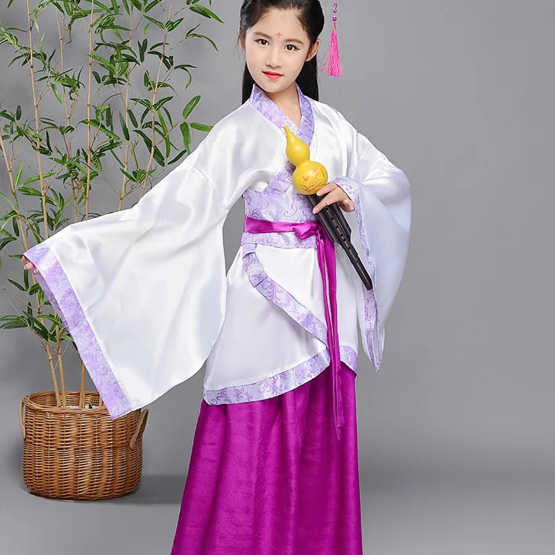 Halloween Cosplay Kids Set Dance Performance Dress for Girls Show Disfraz Child Hanfu Dress Costume Chinese Traditional Clothes