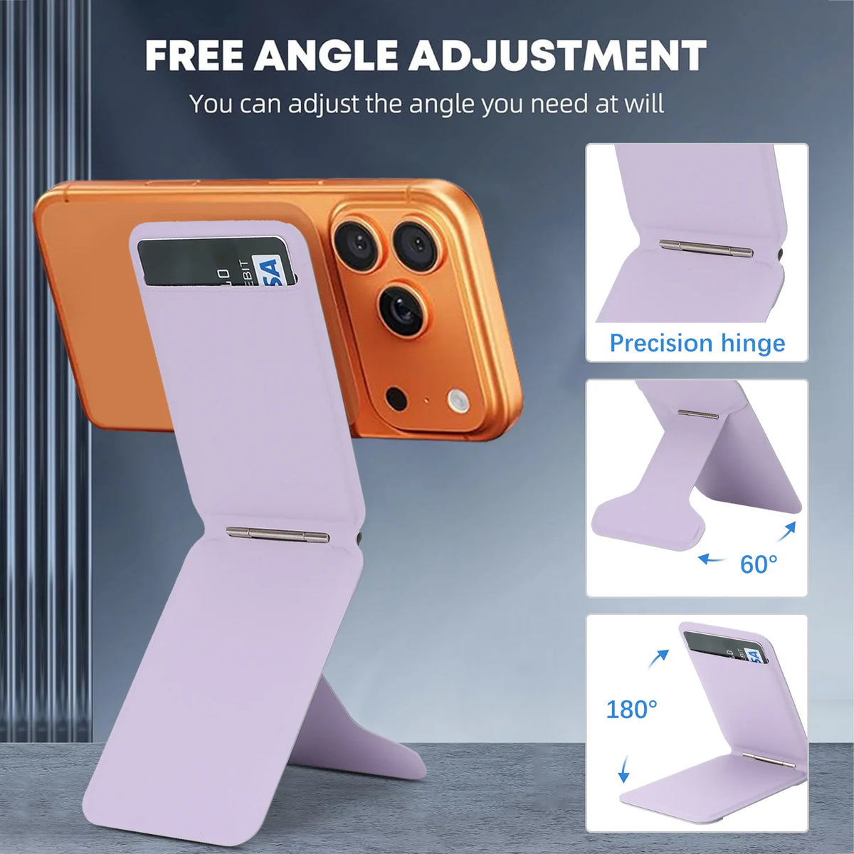 Functional Magnetic Card Holder Adjustable Stand Selfie Stick Compatible with MagSafe Card Holder
