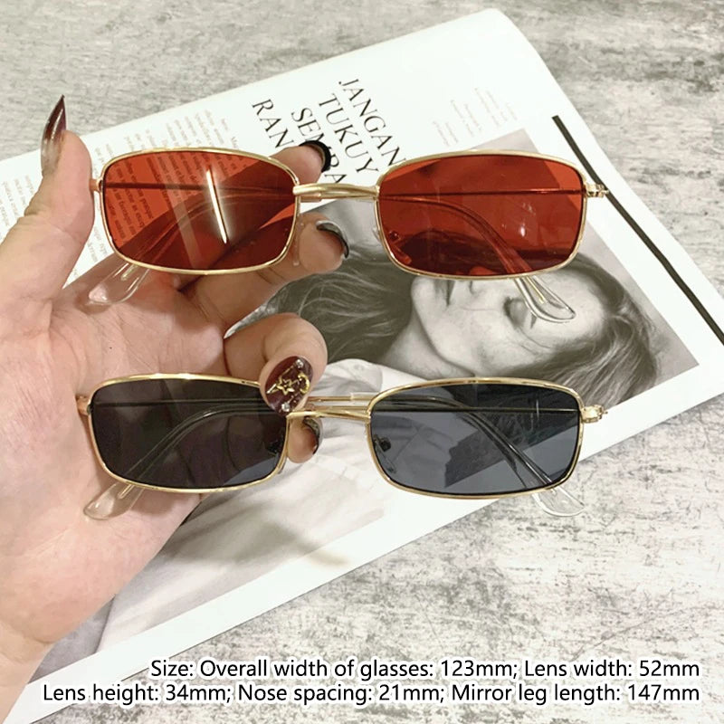Fashion Retro Small Square Frame Sunglasses For Women Men Rectangle Sun Glasses Summer UV Protection Shades Vintage Eyewear