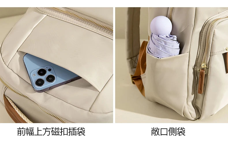 Luxury Laptop Backpacks for Women 15.6" Size Notebook Bag Large Cabin Space Business Travelbag Ladies Bookbags Big Zipper Pocket