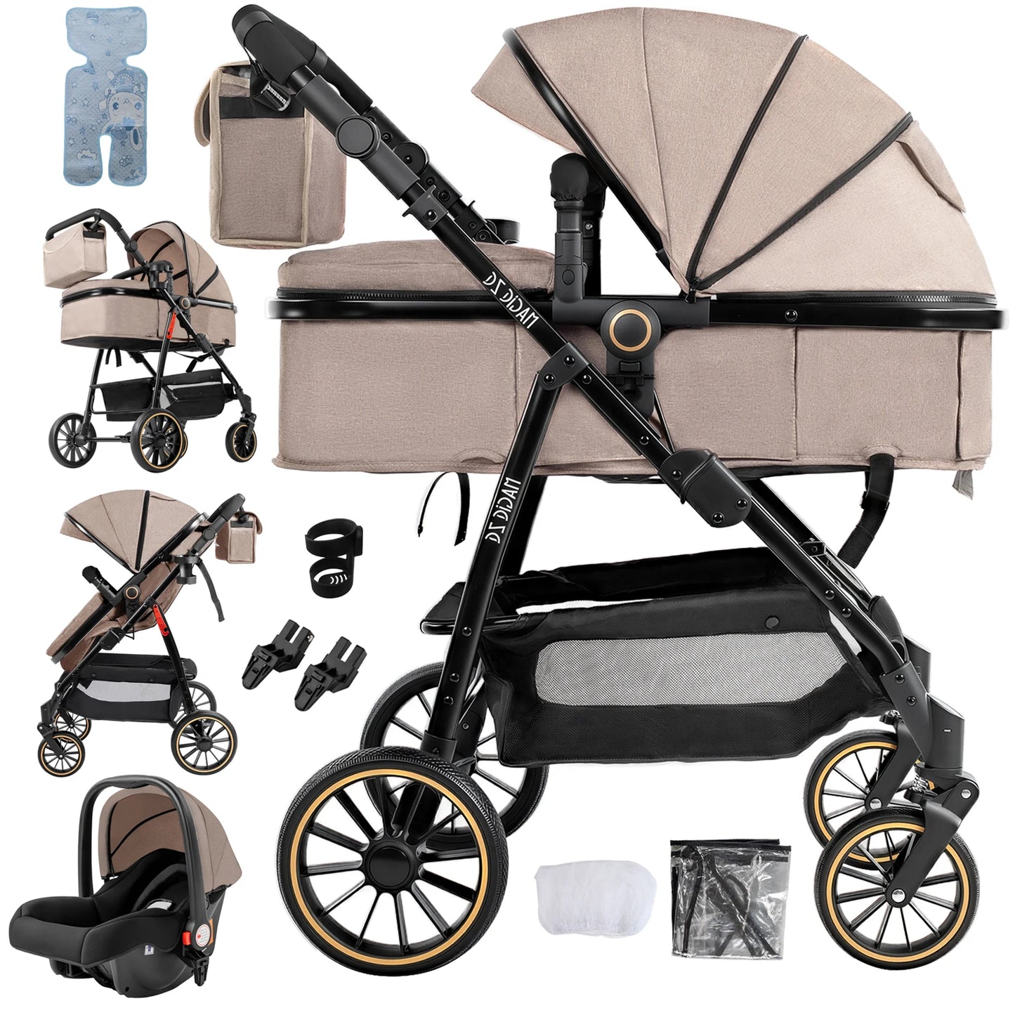 3-in-1 Baby Stroller Convertible Car Seat Carrier Newborn