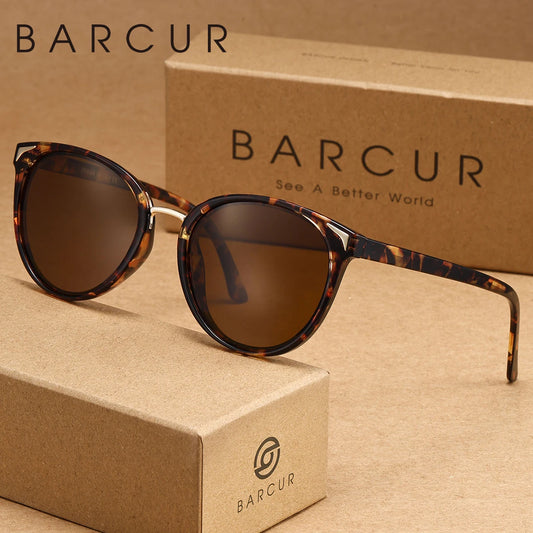 BARCUR 1pcs Women Sunglasses Optional Color Round Lens Lightweight Comfort Driving Casual Commute UV400 Polarized Sunglasses