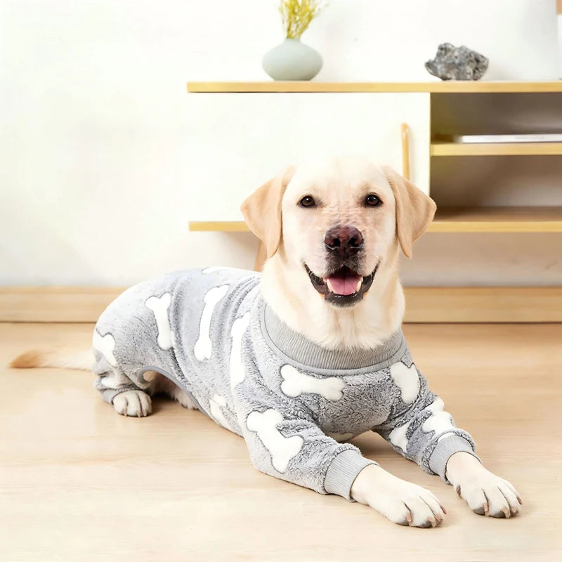 Flannel Dogs Pajamas Jumpsuit Four Legs Winter Warm Onesies for Medium Large Dogs Warm Puppy Cat Jumpsuit Pet Dog Clothes
