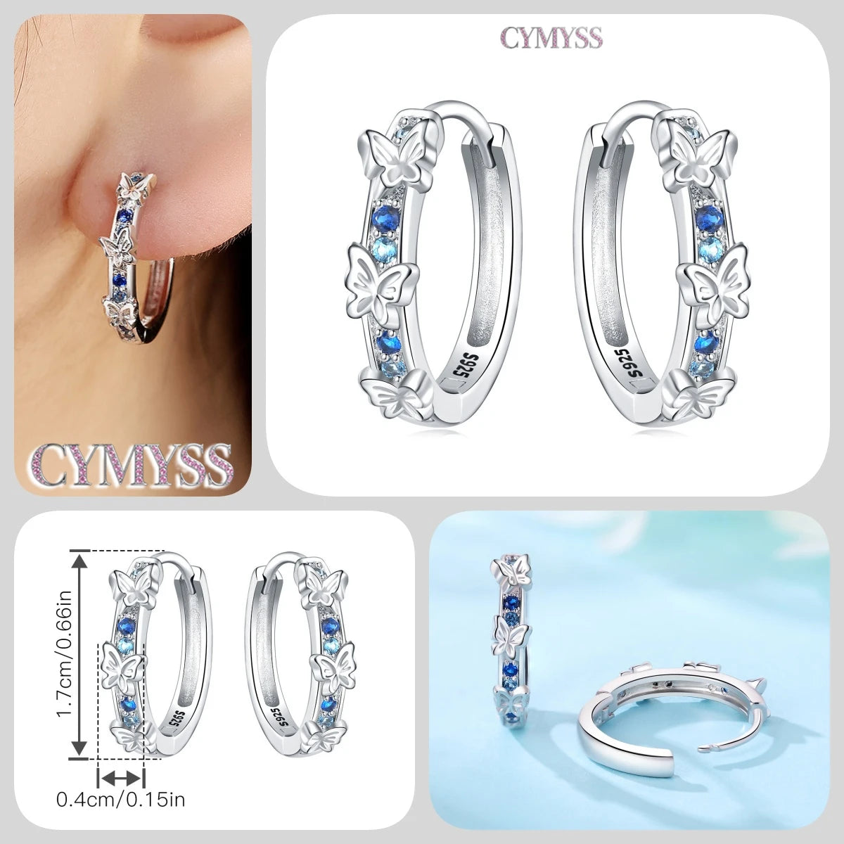 925 Sterling Silver Needle Iris Flower Hoop Earrings for Women Original Elegant Versatile Jewelry Birthday Party Fine Gift 2026