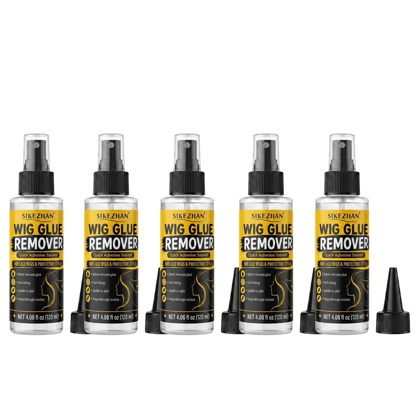 SIKEZHAN 120ml Wig Glue Remover Gentle Citrus Lace Adhesive Solvent Spray with Precision Tip for Toupee Hair Extension Tape