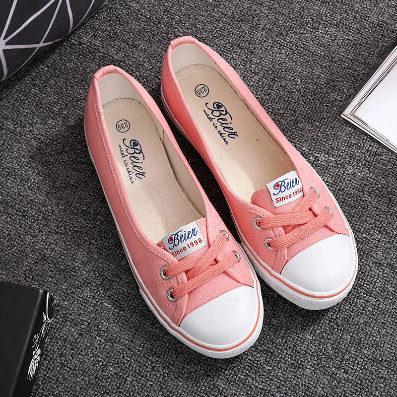 Women Shoes Female Flats Breathable Ladies Casual Canvas Shallow Sports Shoes Women's Sneakers Fashion Comfortable Sneakers