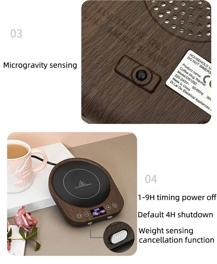110V/220V Coffee Mug Warmer Timing Cup Heater Hot Tea Makers Heating Pad Warmer Coaster Electric Hot Plate Coffee Heater 36W