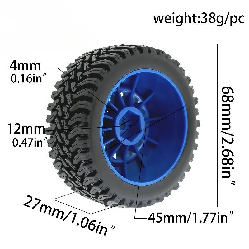 FOR 1/14 1/16 Racing Truck Tires Rubber Tyres 12mm Hex for RC Car ARRMA MOJAVE HPI HSP Tamiya MJX 14211 HBX 3100a Q130c SCYWltoy