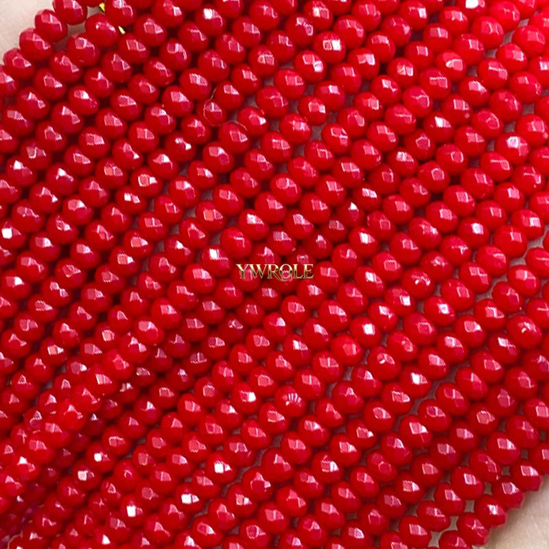 3x4mm Rondelle Faceted Natural Stone Chalcedony Tourmaline Color Loose Spacer Beads for Jewelry Making Diy Bracelet Accessories