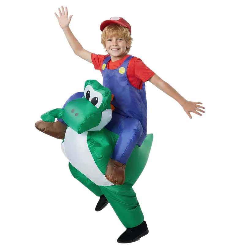 Halloween Plumber Costume Dinosaur Inflatable Suit Adult Kids Party Cosplay Performance Outfit  Holiday Dance Parties & Carnival