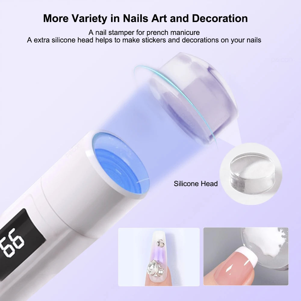 UV LED Nail Lamp Nail Dryer Lamp Removable Mini Portable Nail Dryer Rechargeable Nail lamp For Gel Nails Nail Art Tools