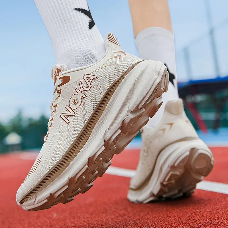 Men's Running Shoes Jogging Breathable Mesh Cushioning Non-Slip Outdoor Shoes Couple Trainer Race Sneakers