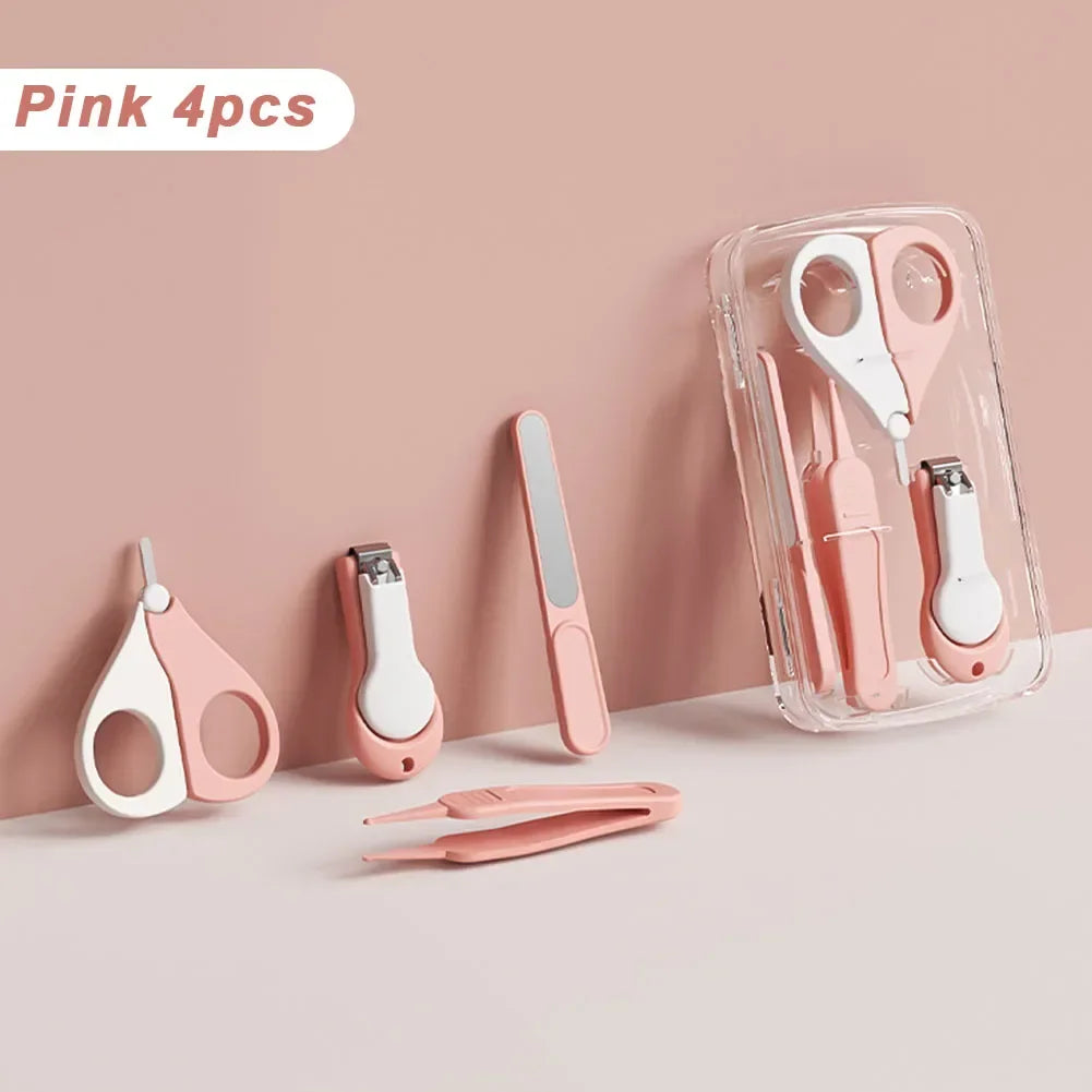 Portable Baby Nail Care Set Safety Infant Nail Clipper Scissors Tweezers Nail File Newborn Kids Manicure Grooming Tools