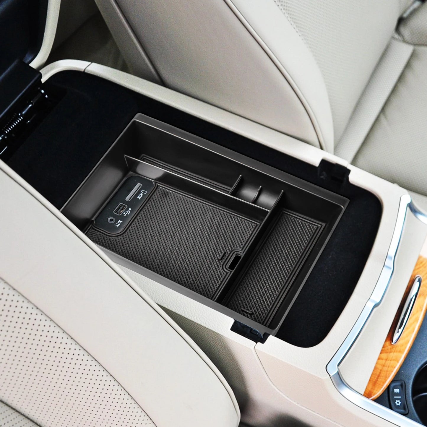 For Dodge Charger/Chrysler 300C 2011-2023 Armrest Storage Box Car Accessories Center Console Organizer Tray ABS Car Storage Box